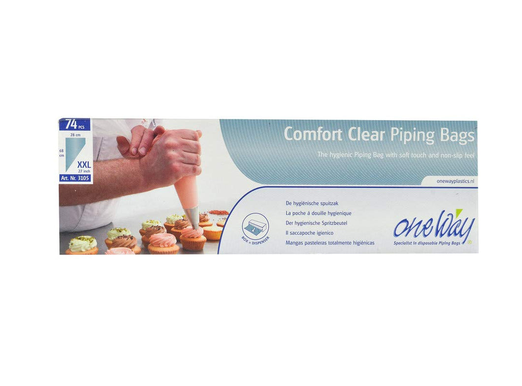 One Way Comfort Clear Piping Bags, 68 X 28 cm (74 Pcs)