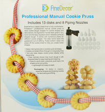 Load image into Gallery viewer, FINEDECOR Plastic Professional Manual Cookie Press (21 Pcs X 1 Set, Multicolour)
