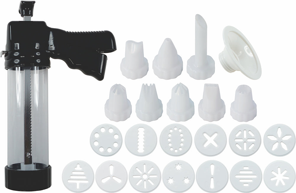 FINEDECOR Plastic Professional Manual Cookie Press (21 Pcs X 1 Set, Multicolour)