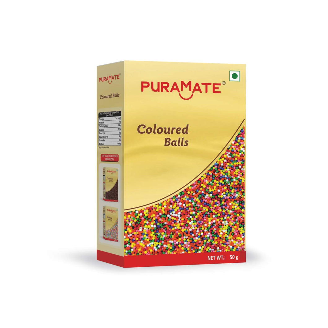 Puramate Coloured Balls, 50 Gm