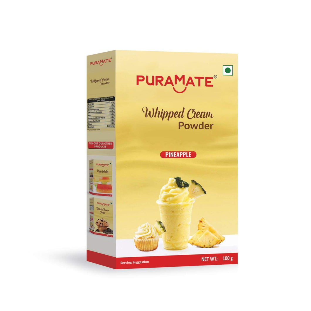 Puramate Whipped Cream Powder - Pineapple, 100 Gm