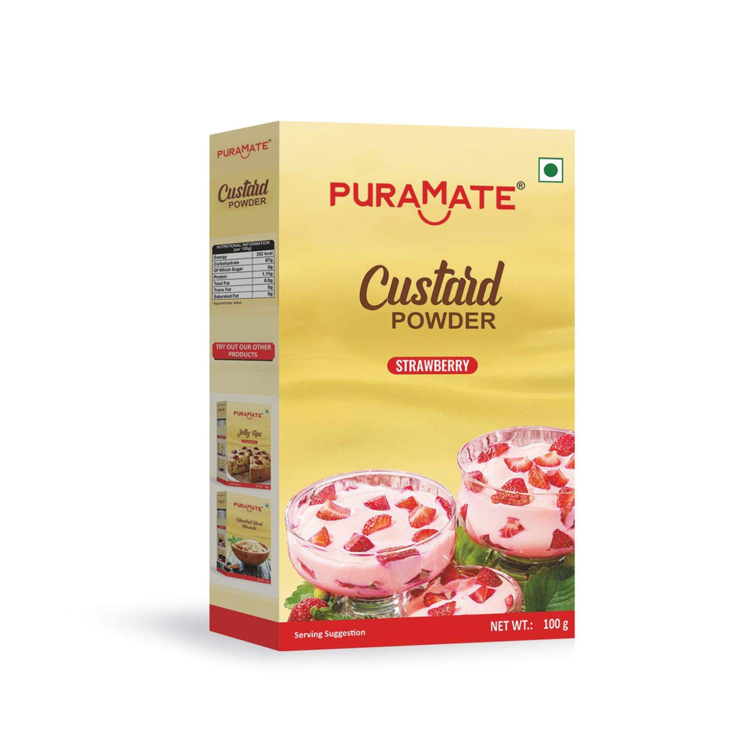Puramate Custard Powder - Strawberry - 100g