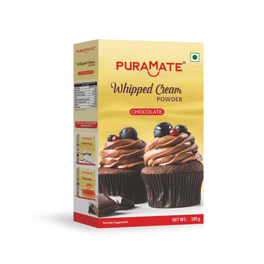 Puramate Whipped Cream Powder - (Chocolate), 100g