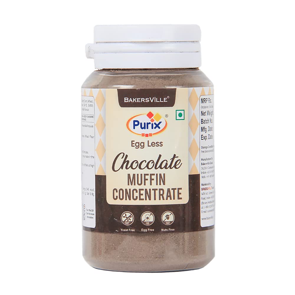 Purix Premium Eggless Concentrate Chocolate Muffin Mix | Instant Muffin Mix Powder | 100g