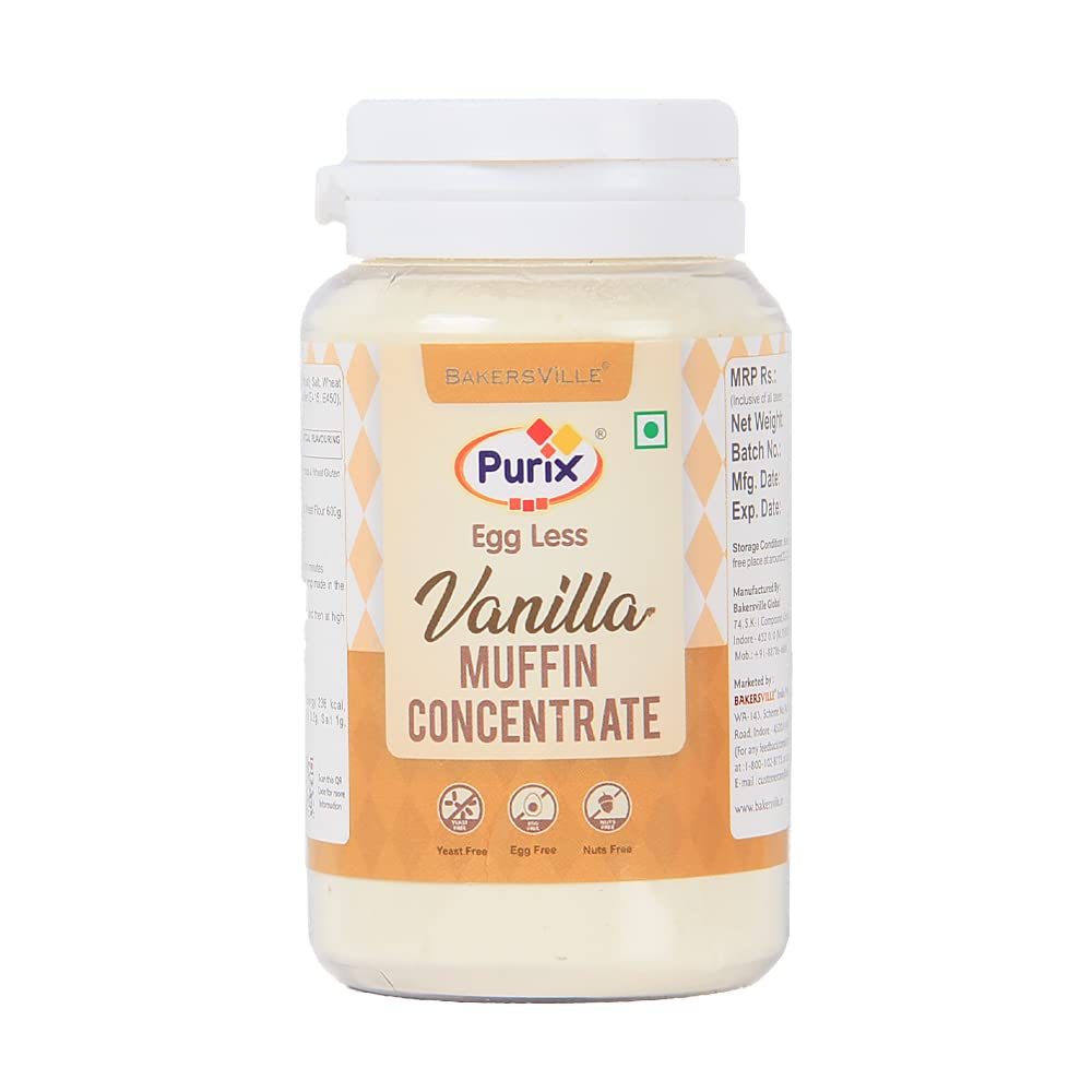 Purix Premium Eggless Concentrate Vanilla Muffin Mix | Instant Muffin Mix Powder | 100g