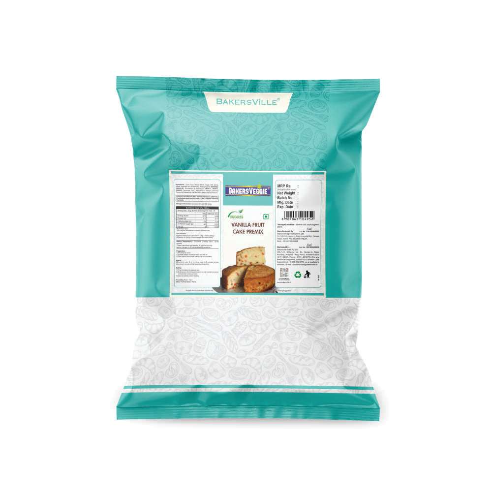 Bakersveggie Eggless Cake Premix (Vanilla Fruit Cake Premix) 1kg