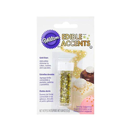 Wilton Edible Glitter Stars, Gold, 1.1 g