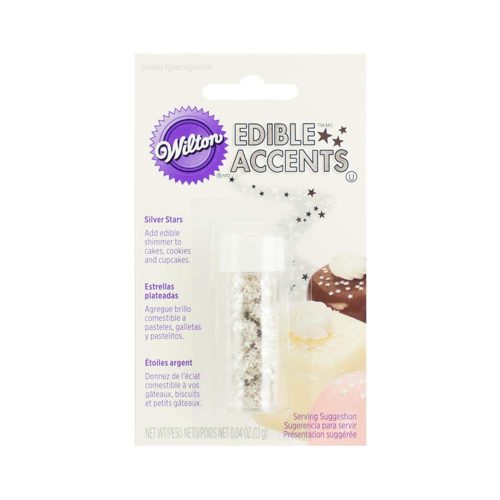 Wilton Edible Glitter Silver Stars, 1.1 g