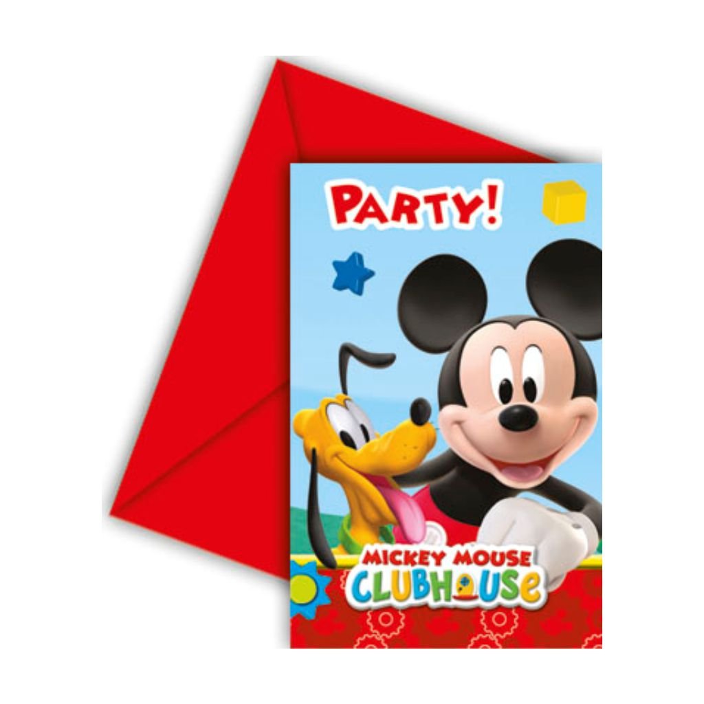 Mickey Mouse Club House Invitations & Envelope - BV81513 - 6Pcs
