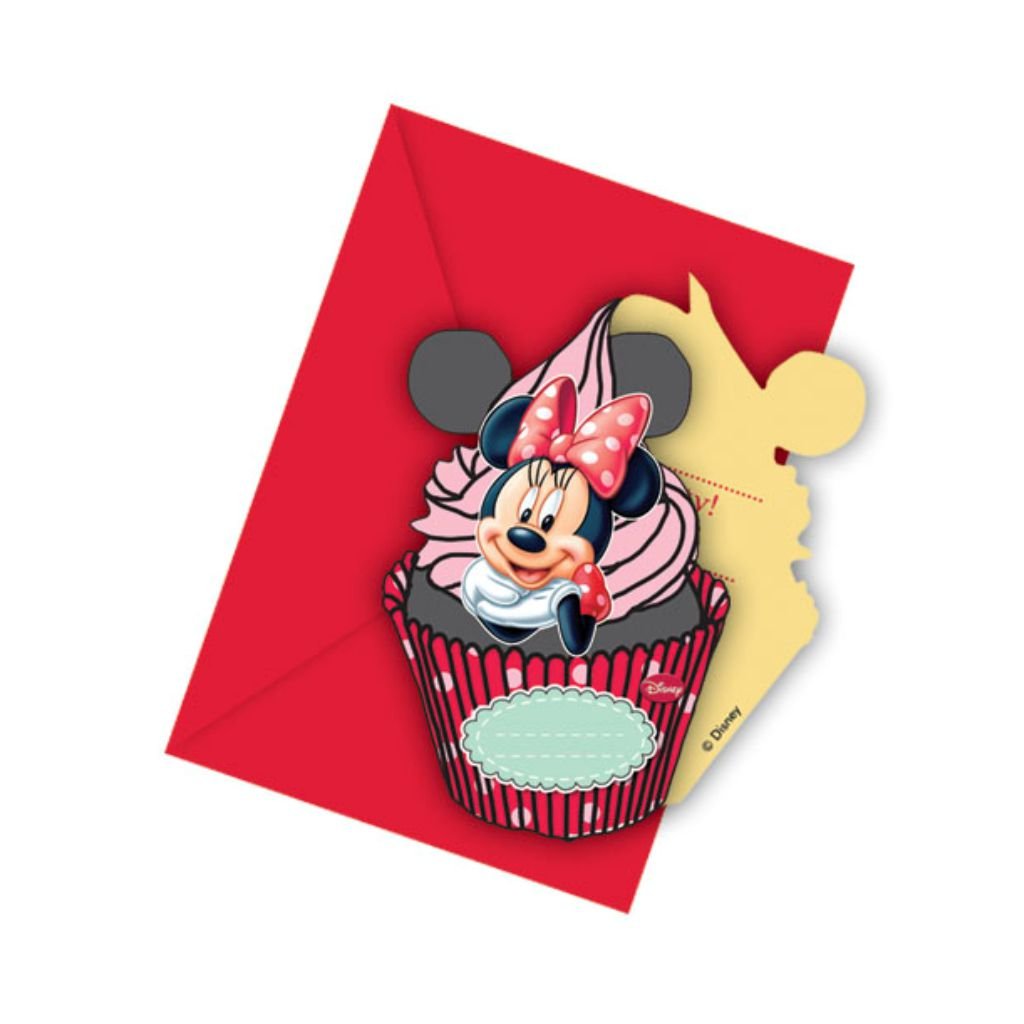Minnie Mouse Die-Cut Invitations & Envelopes - BV82676 - 6Pcs