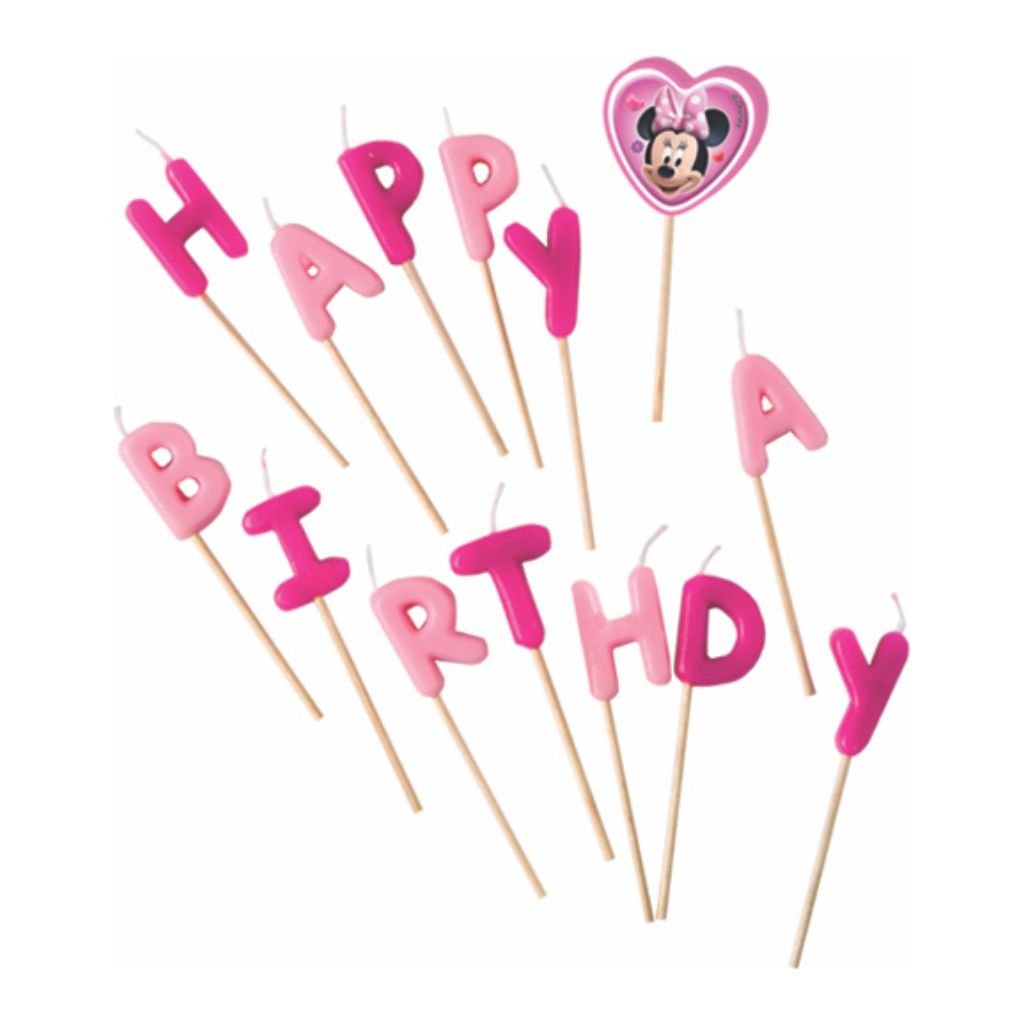 Minnie Mouse Happy Birthday Toothpick Candles -BV80531 - 14Pcs