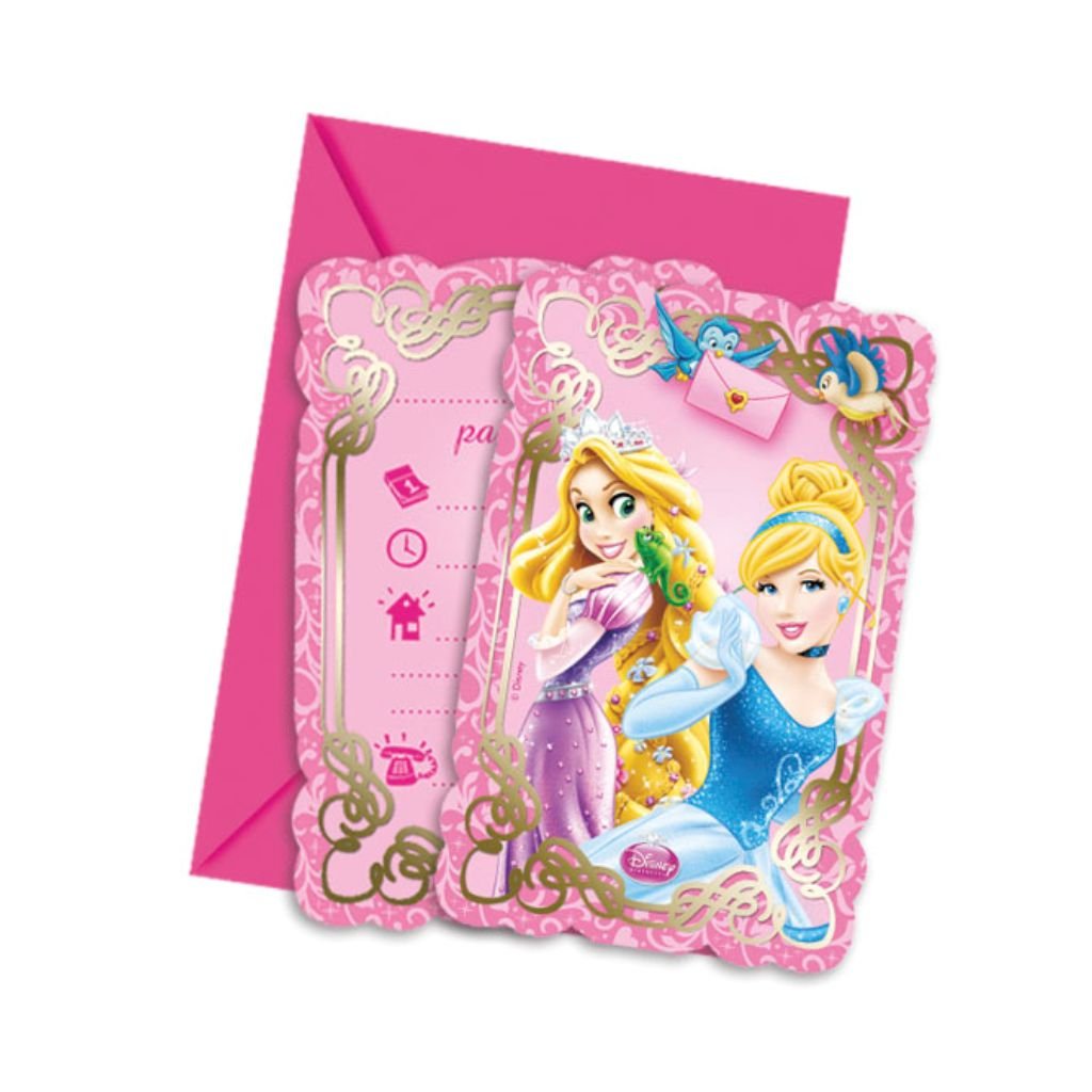 Disney Princess Die-Cut Invitaions & Envelopes - BV82650 - 6Pcs