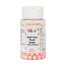 Load image into Gallery viewer, Glint Dual Tone Pearl Balls for Cake Decoration ( 7mm ) ( Yellow &amp; Pink ), 75g | Dual Colour Cake Sprinkle For Cake Decoration | 75g
