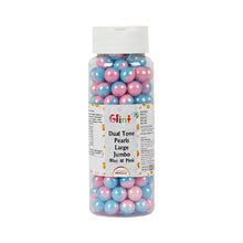 Load image into Gallery viewer, Glint Dual Tone Pearl Balls for Cake Decoration ( 10mm ) ( Blue &amp; Pink ), 150g | Dual Colour Cake Sprinkle For Cake Decoration | 150g
