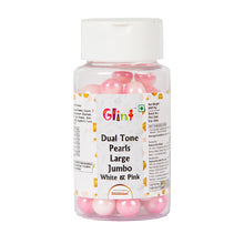 Load image into Gallery viewer, Glint Dual Tone Pearl Balls for Cake Decoration ( 10mm ) ( White &amp; Pink ), 75g | Dual Colour Cake Sprinkle For Cake Decoration | 75g
