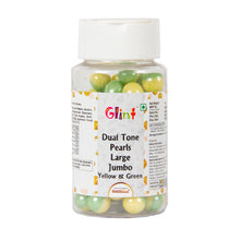 Load image into Gallery viewer, Glint Dual Tone Pearl Balls for Cake Decoration ( 10mm ) ( Yellow &amp; Green ), 75g | Dual Colour Cake Sprinkle For Cake Decoration | 75g
