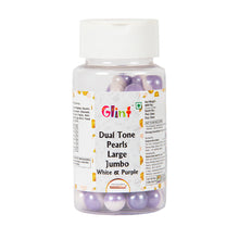 Load image into Gallery viewer, Glint Dual Tone Pearl Balls for Cake Decoration ( 10mm ) ( White &amp; Purple ), 75g | Dual Colour Cake Sprinkle For Cake Decoration | 75g
