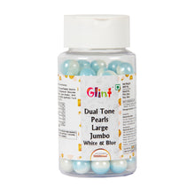 Load image into Gallery viewer, Glint Dual Tone Pearl Balls for Cake Decoration ( 10mm ) ( White &amp; Blue ), 75g | Dual Colour Cake Sprinkle For Cake Decoration | 75g
