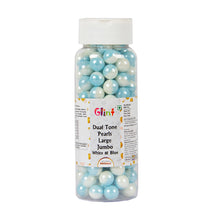 Load image into Gallery viewer, Glint Dual Tone Pearl Balls for Cake Decoration ( 7mm ) ( White &amp; Blue ), 150g | Dual Colour Cake Sprinkle For Cake Decoration | 150g
