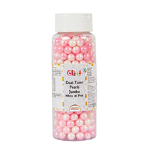 Load image into Gallery viewer, Glint Dual Tone Pearl Balls for Cake Decoration ( 7mm ) ( White &amp; Pink ), 150g | Dual Colour Cake Sprinkle For Cake Decoration | 150g
