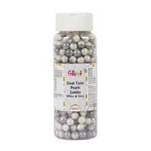 Load image into Gallery viewer, Glint Dual Tone Pearl Balls for Cake Decoration ( 7mm ) ( White &amp; Grey ), 150g | Dual Colour Cake Sprinkle For Cake Decoration | 150g
