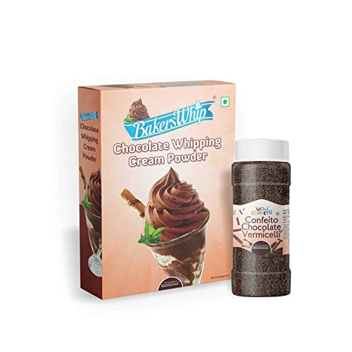 Bakersville Cake Decoration Kit (Combo Pack of Chocolate Whipping Cream Powder 450g & Chocolate Vermicelli (Sprinkles), 125g) - Bakersville Shop