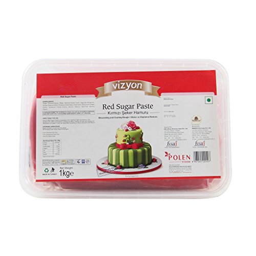 Vizyon Sugar Paste (Fondant) - Red 1 kg, 1000 g - Bakersville Shop