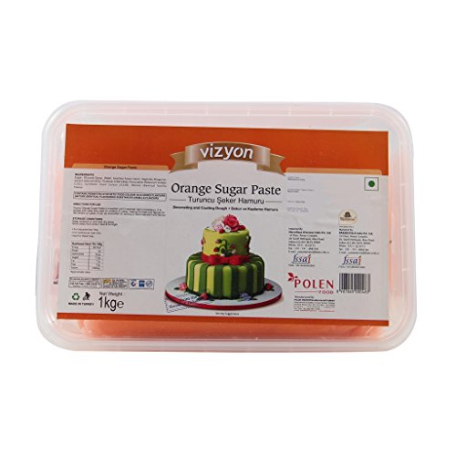 Vizyon Vizyon Sugar Paste (Fondant) - Orange 1 kg, 1000 g - Bakersville Shop